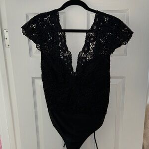 Anthropologie Black Lace Bodysuit